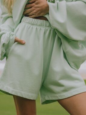 Daily Drills Light Mint Green Athletic Lounge Shorts